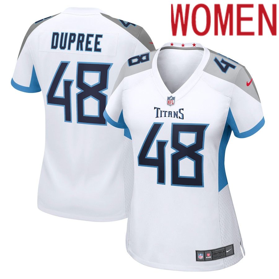 Women Tennessee Titans 48 Bud Dupree Nike White Game NFL Jersey